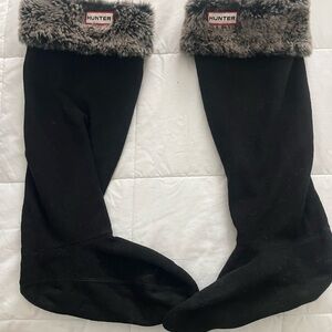 Unisex faux fur tall Hunter Boot sock